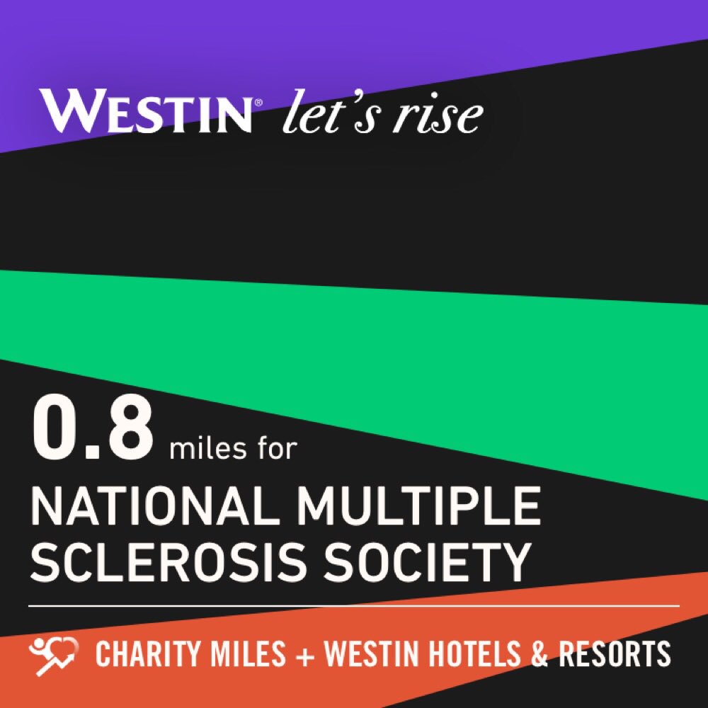BagBoyDad's tweet photo. 0.8 @CharityMiles for @mssociety. Thanks to @Westin for sponsoring me. #MoveWithPurpose #MoveWell #LetsRise https://t.co/h8ENhhWGJ9