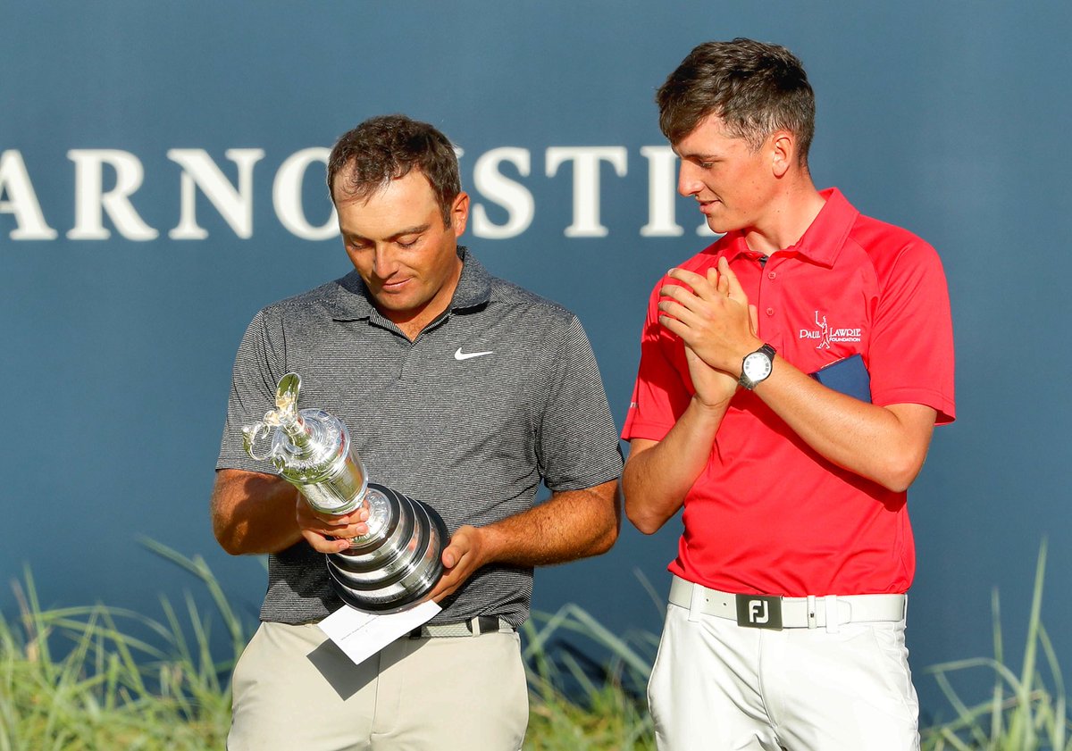 Cannonball63's tweet photo. Two of the #happiest people @carnoustiegolf tonight @TheOpen #championgolferoftheyear @F_Molinari and #SamLocke #SilverMedal low #amateur @PaulLawriegolf brilliant #champions for a #tremendous #TheOpen2018 roll on #Portrush2019 https://t.co/CoPcOuIWd9
