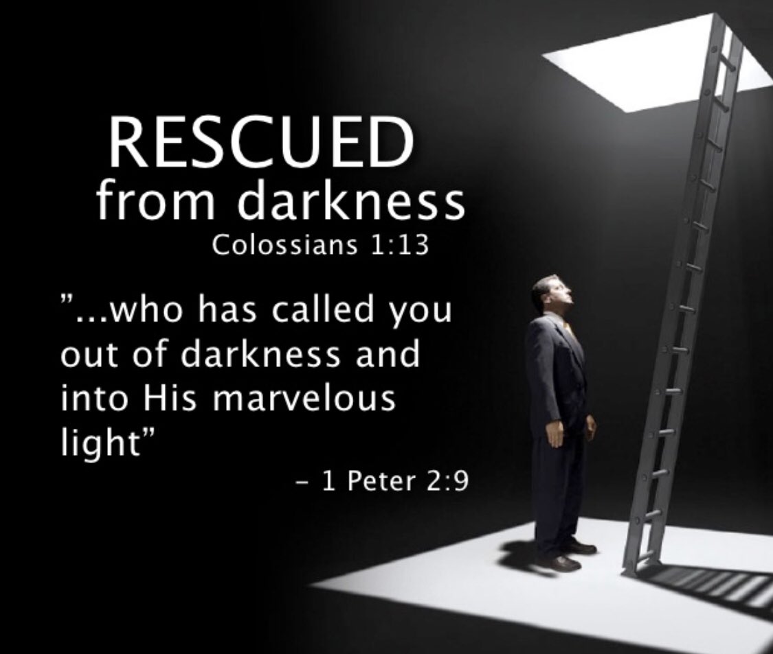 GoodShepherd316's tweet photo. “For he has rescued us from the dominion of darkness and brought us into the kingdom of the Son he loves, in whom we have redemption, the forgiveness of sins.”
Colossians 1:13-14
#Jesus Saves #DarknessFlees https://t.co/j7EwJ3gd3X