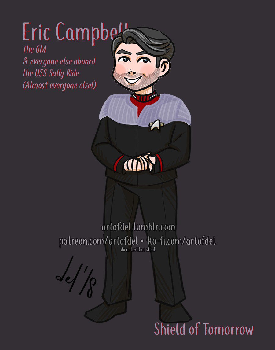 artofdel's tweet photo. The GM, @16BitEric himself, of @ShieldOfTmrw / @GeekandSundry π
https://t.co/CTlS1WTOxJ
#KoFiCharms #StarTrek #ShieldOfTomorrow #USSSallyRide https://t.co/qYTWXNux5t