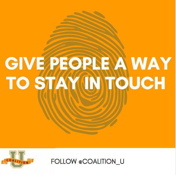 CoalitionU's tweet photo. Give people a way to stay in touch whether it be via email, social or phone. 
•
•
•
•
•
•
•
•
•
#CoalitionU #BuildingHealthierCommunities #BetterBusiness #Nonprofit #SmallBusiness #BusinessSolutions #Growth #Development #CommunityImpact #Urban #Philly https://t.co/JnZXibjWYZ