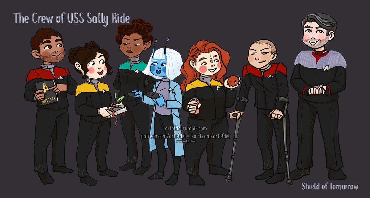 artofdel's tweet photo. The Crew of #USSSallyRide from @ShieldOfTmrw / @GeekandSundry ~~
Characters belong to @Hectorisfunny @PocketGina @AlizaPearl @enthusiamy @BonnieBellG @ChaiKovsky and their GM @16BitEric π
https://t.co/CTlS1WTOxJ
#KoFiCharms #StarTrek #ShieldOfTomorrow https://t.co/jgc89s1woG