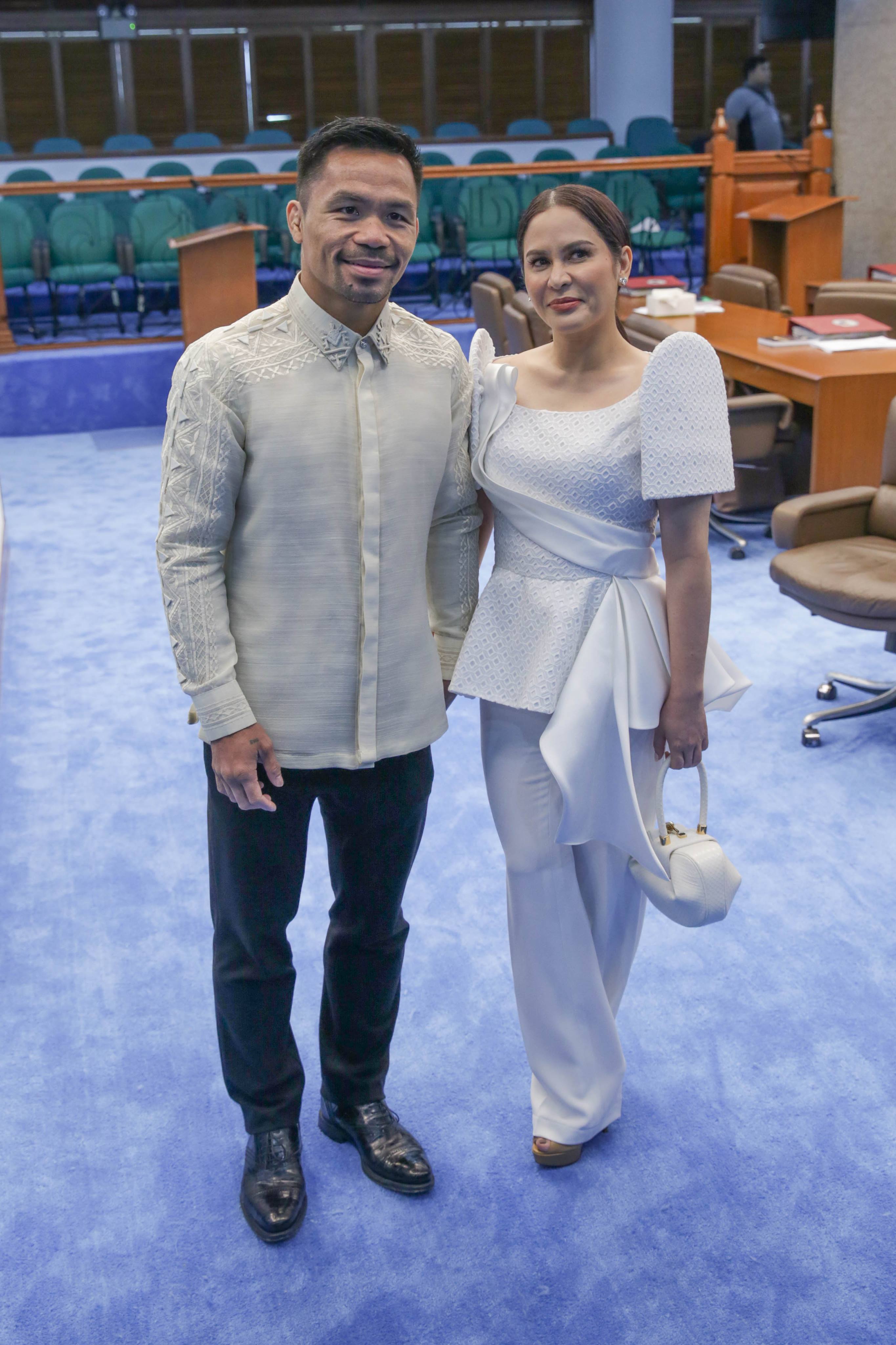 The Philippine Star on X: Senator @mannypacquiao poses for the camera with  his wife Jinkee Pacquiao who is dressed in a modern Filipiniana. #SONA2018   / X