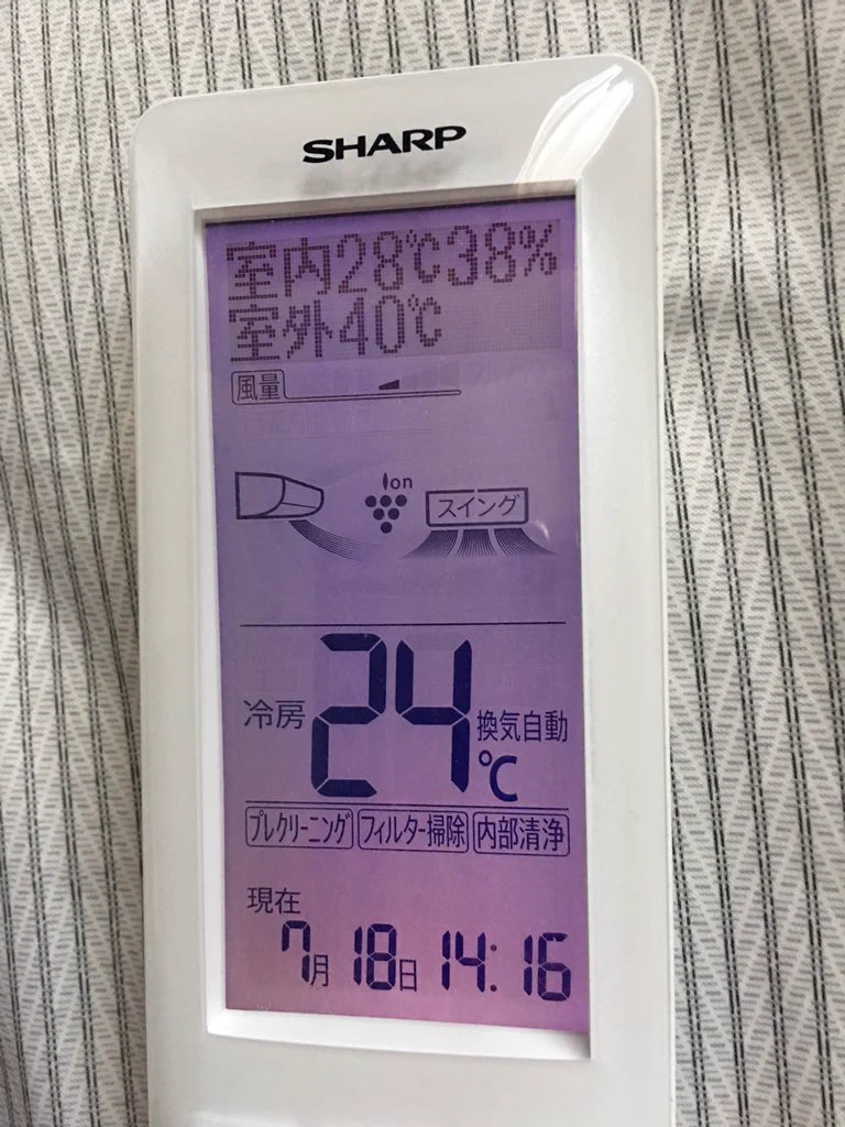 スカウターなら爆発してるｗ暑すぎてエアコンが外気温の測定ができない状態ｗｗｗ
