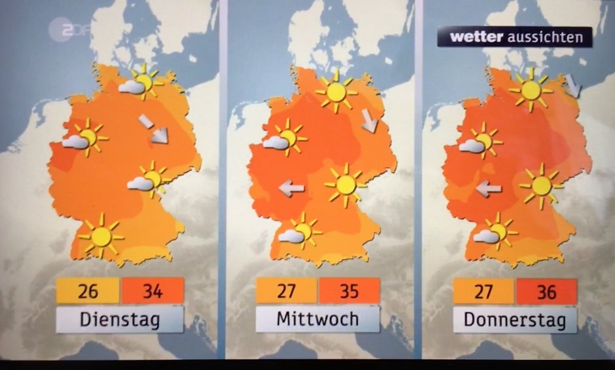 マライ メントライン 職業はドイツ人 בטוויטר ドイツ天気予報 木曜日は最高気温36度となる見込み そして基本的にドイツの建物に冷房エアコンはない ただし湿度は低く 昼夜で気温のメリハリがある トータルで考えるとドイツの方が過ごしやすそうで 実家が