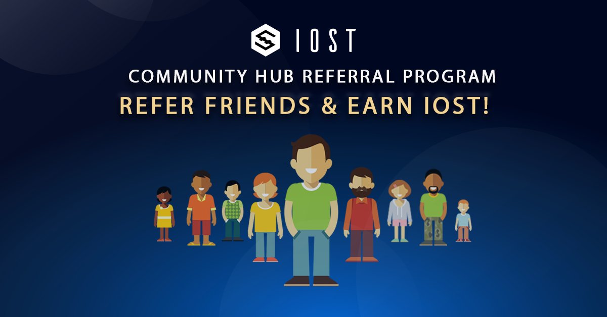What's better than earning IOST with your friends? The #IOST Community Hub is now live. You can head to the hub to complete quests, learn about $IOST, and participate in our Referral Program. Earn up to 600 IOST for every successful referral! hub.iost.io
