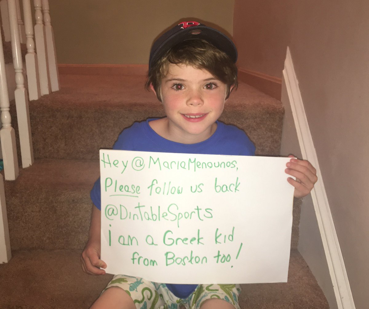 DinTableSports's tweet photo. Hi @mariamenounos I'm Hayden &amp; i'm part of my Family's Podcast about Boston Sports. Please follow us. https://t.co/eM4UbJ9dAh