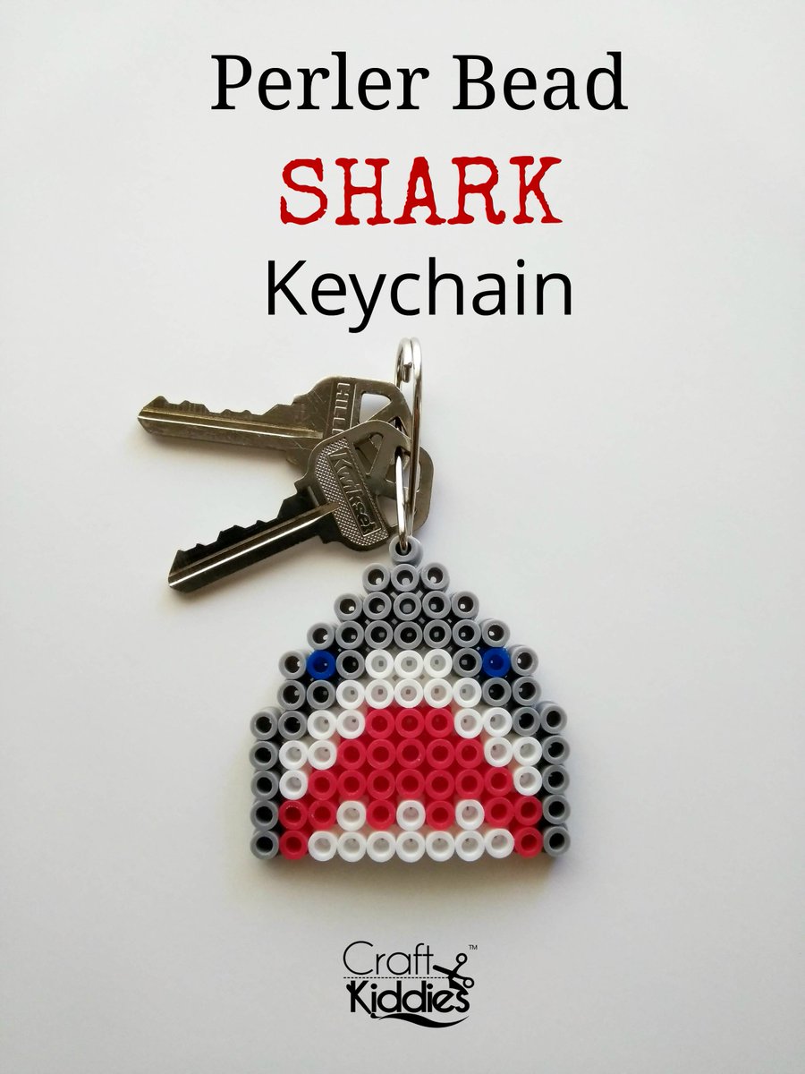 Let #SharkWeek Begin! Break out the Perler Beads and make a Shark Keychain while watching <a href="/Discovery/">Discovery</a> craftkiddies.com/2018/07/perler…