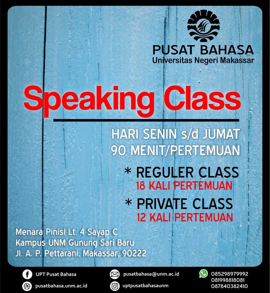 Hallo, selamat pagi menjelang siang, buat teman-teman yang mau belajar Berbahasa Inggris, jangan malu untuk memulai, disini tempatnya, informasi lebih lanjut silakan hubungi kontak yang tertera😬🙏🏽