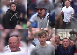 metpoliceuk's tweet photo. Detectives have released images of people they would like to speak to in connection with serious disorder which occurred during the Free Tommy Robinson Protest on Saturday, 9 June in Whitehall https://t.co/Yv2lVKQlkH https://t.co/VYuNiGS7Qi