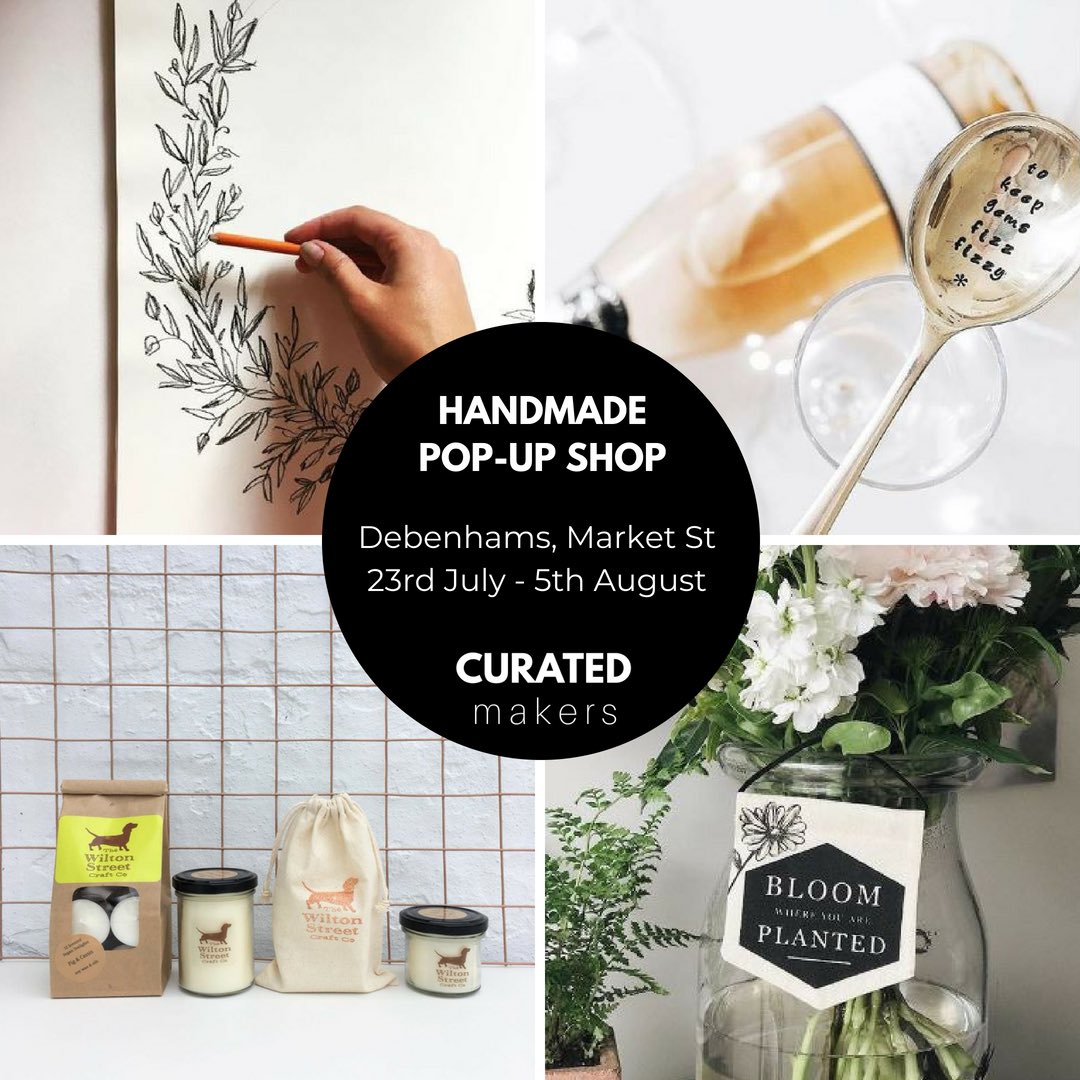 wiltonstcraftco's tweet photo. Opening today @CuratedMakers #handmadepopup at Debenhams Manchester. Find our candles alongside some of our favourite artisan makers https://t.co/yyCGM9St6z