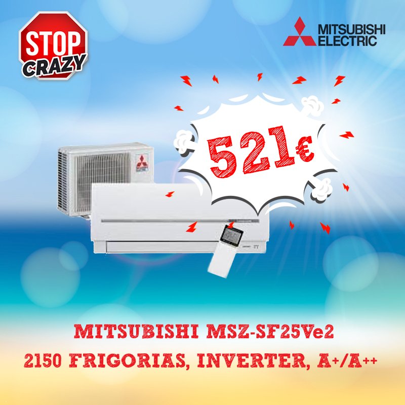 Webstopcrazy's tweet photo. Compra ya tu aire acondicionado y que pase de largo el verano 😊
Los aires #Mitsubishi son silenciosos y destacan por su eficiencia, diseño e innovación.
⇢ https://t.co/q3vQi3edzK ⇠
#SiempreContigoMitsubishiElectric #Oferta #Verano https://t.co/e2Wap0jYLi