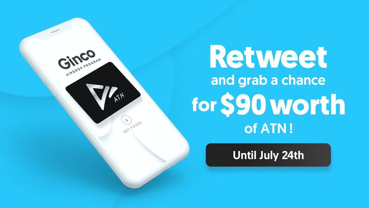 Ginco_wallet's tweet photo. 【Don't miss out on the chance to win $90 worth of ATN!】
Another big gift from our first #airdrop partner, ATN😆

Follow @atn_io and retweet Ginco's tweet with #ATN to join the campaign!
10 winners will be chosen to receive $90 worth of ATN.

https://t.co/02gOgovvJG https://t.co/jMYIKcxeYa