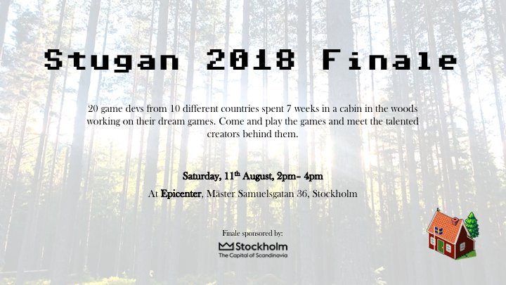 Friends of the indie scene! 20 game devs from 10 different countries spent 7 weeks in a cabin in the woods working on their dream games. Come and play the games and meet the talented creators behind them. On Saturday 11th August at 2pm at <a href="/EpicenterSthlm/">Epicenter Stockholm</a>