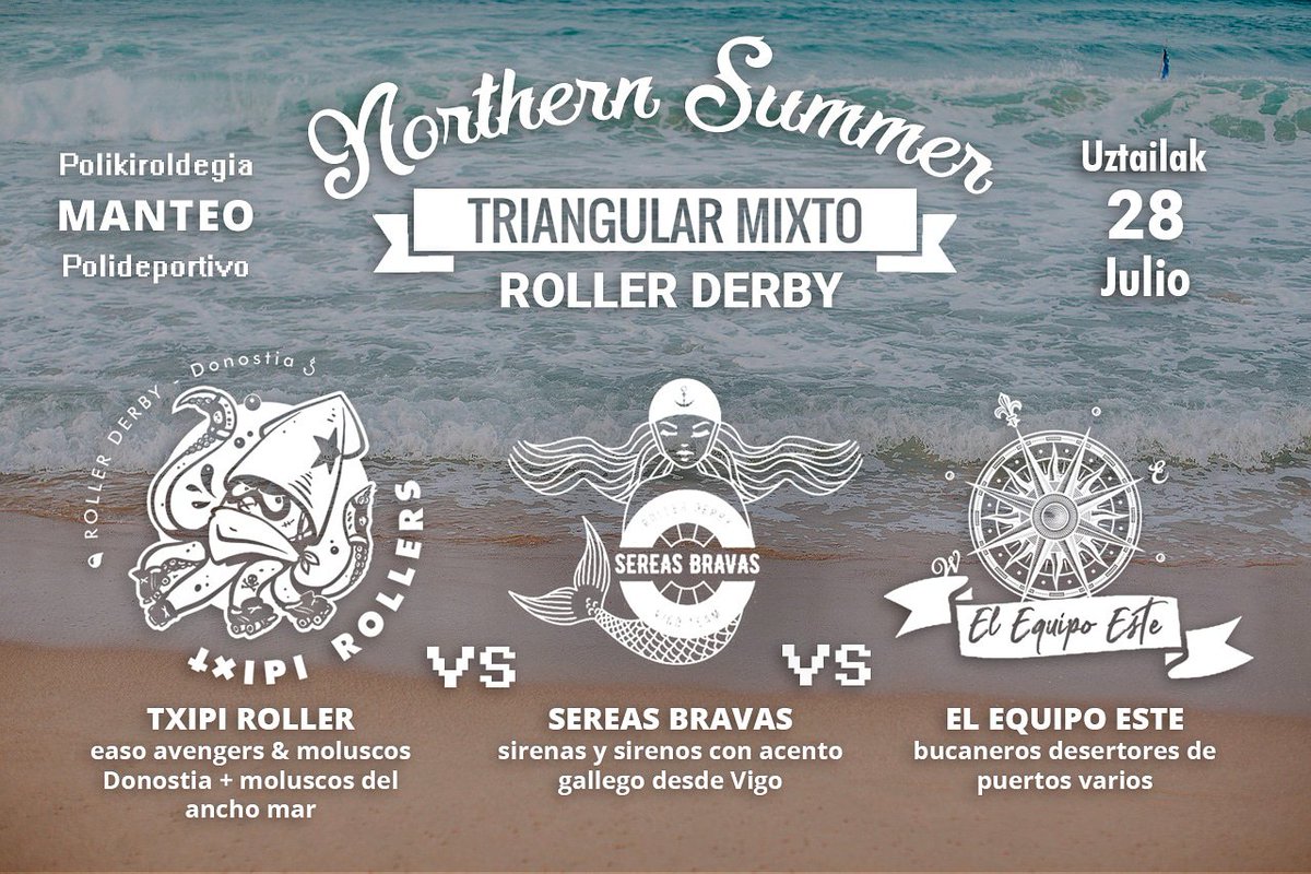 No hagáis planes para este sábado, día 28, porque os espera el Northern Summer, el triangular mixto de Roller Derby más esperado de todo el verano!
#easoavengers #RollerDerby  #NorthernSummer