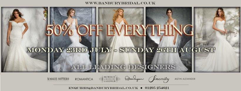 Banbury Bridal (@banburybridal) on Twitter photo Our 50% Summer #Sale has started! 50% off everything including leading designers until Sunday 26th August x
Appointments are essential and can be booked on 01295 254621 or by direct message!
#Banbury #Weddings @BanburyShopping <a href="/BanburyOldTown/">Banbury Old Town</a> <a href="/BanburyBID/">Banbury BID</a> Our 50% Summer #Sale has started! 50% off everything including leading designers until Sunday 26th August x
Appointments are essential and can be booked on 01295 254621 or by direct message!
#Banbury #Weddings @BanburyShopping <a href="/BanburyOldTown/">Banbury Old Town</a> <a href="/BanburyBID/">Banbury BID</a>