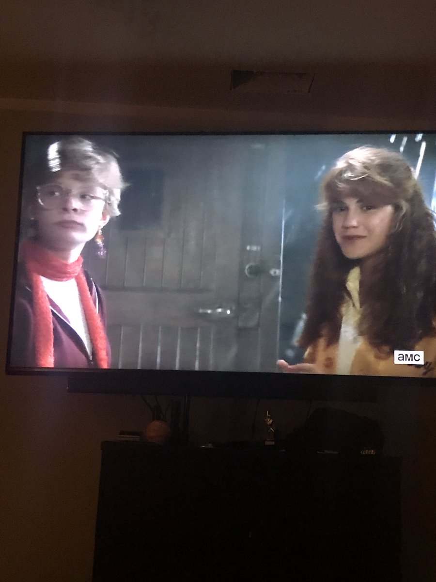 KJtheIntern's tweet photo. Watching #goonies and wondering if this was the inspiration for the #duffer brothers  for #Barb on #strangerthings #amiright https://t.co/k4m85pFysq