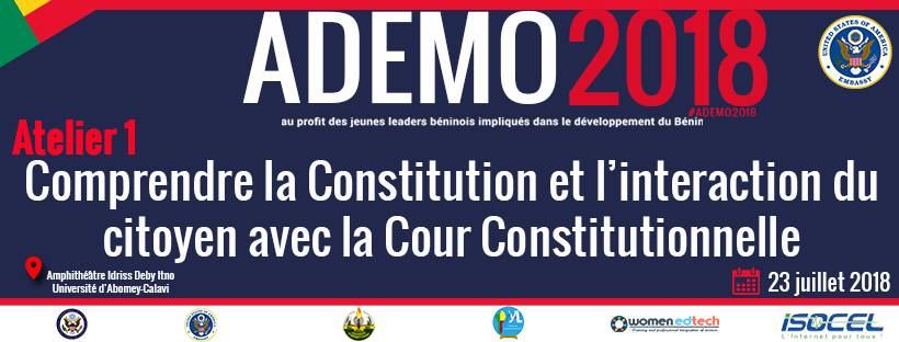jit229's tweet photo. Chers participants, nous vous informons que les ateliers de la #Democratie se tiendront effectivement du 23 au 28 juillet 2018 à l'amphithéâtre Idriss Déby Itno de l'Universite D'Abomey-Calavi. Rendez-vous pour ce jour à partir de 7h pour la cérémonie de lancement. https://t.co/mZmpPomUFk
