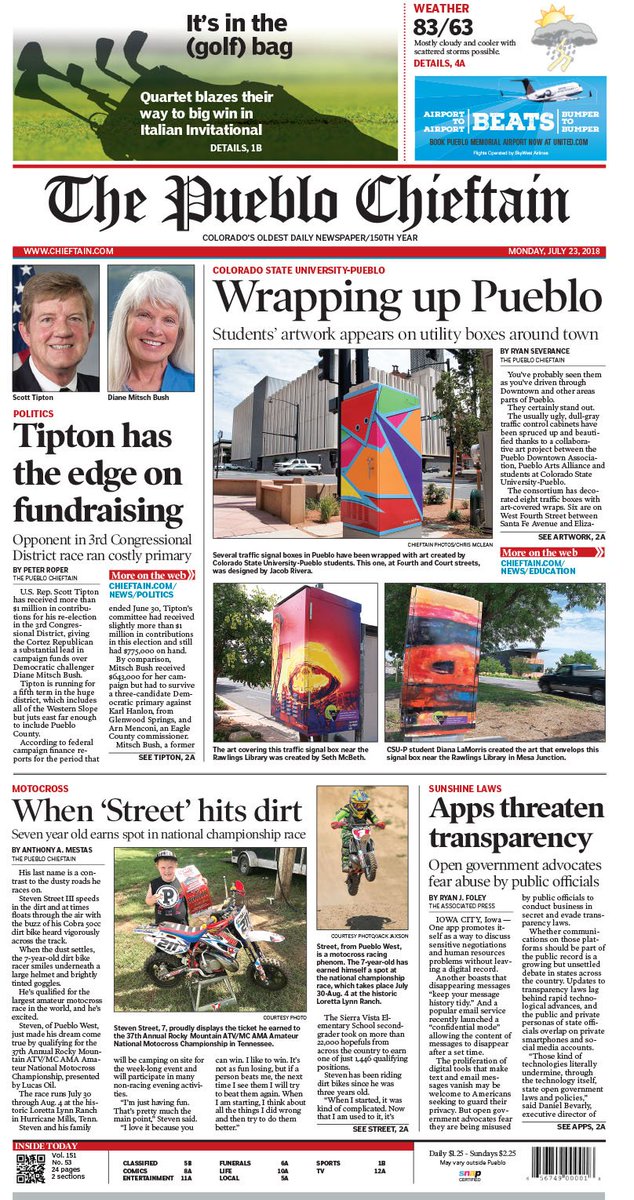 ChieftainNews's tweet photo. Take an early look at the front page of The Pueblo Chieftain. https://t.co/YWH7zqYMak #chieftain https://t.co/mZQwelTnAq