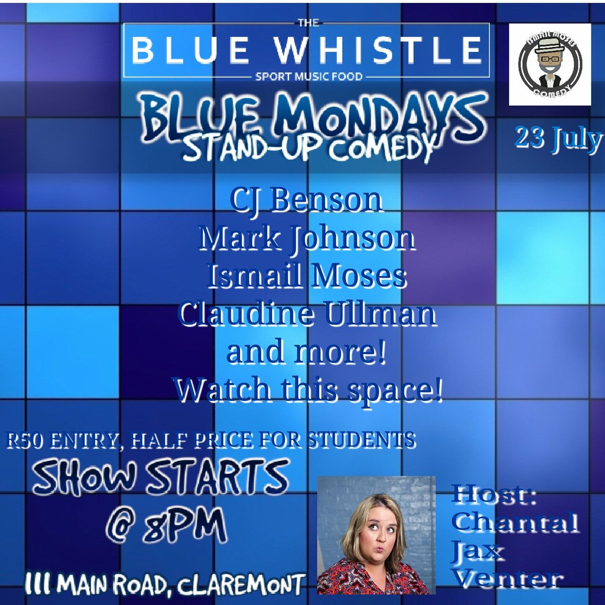 PungDubious's tweet photo. It's #BlueMondayComedy @bluewhistleCT tonight! Don't miss this! It's going to be awesome! Hosted by @chantal_jaxx, closed by @cjbenson3. Performances by @ClaudiOkKiddo, @MarkJRocksRadio and more! Don't miss out on this! https://t.co/9FasPMY9Oo
