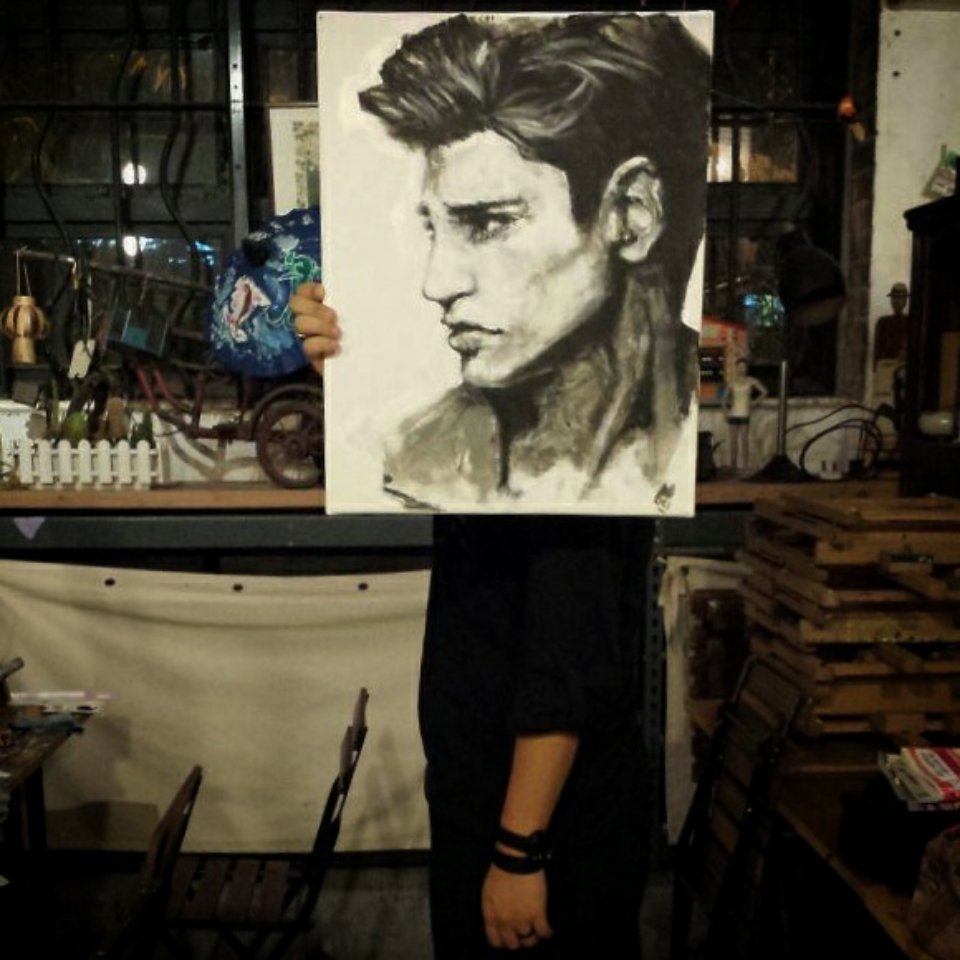 marklawhere's tweet image. Sad Face II #挿し絵 #油絵 pixiv.net/member_illust.…