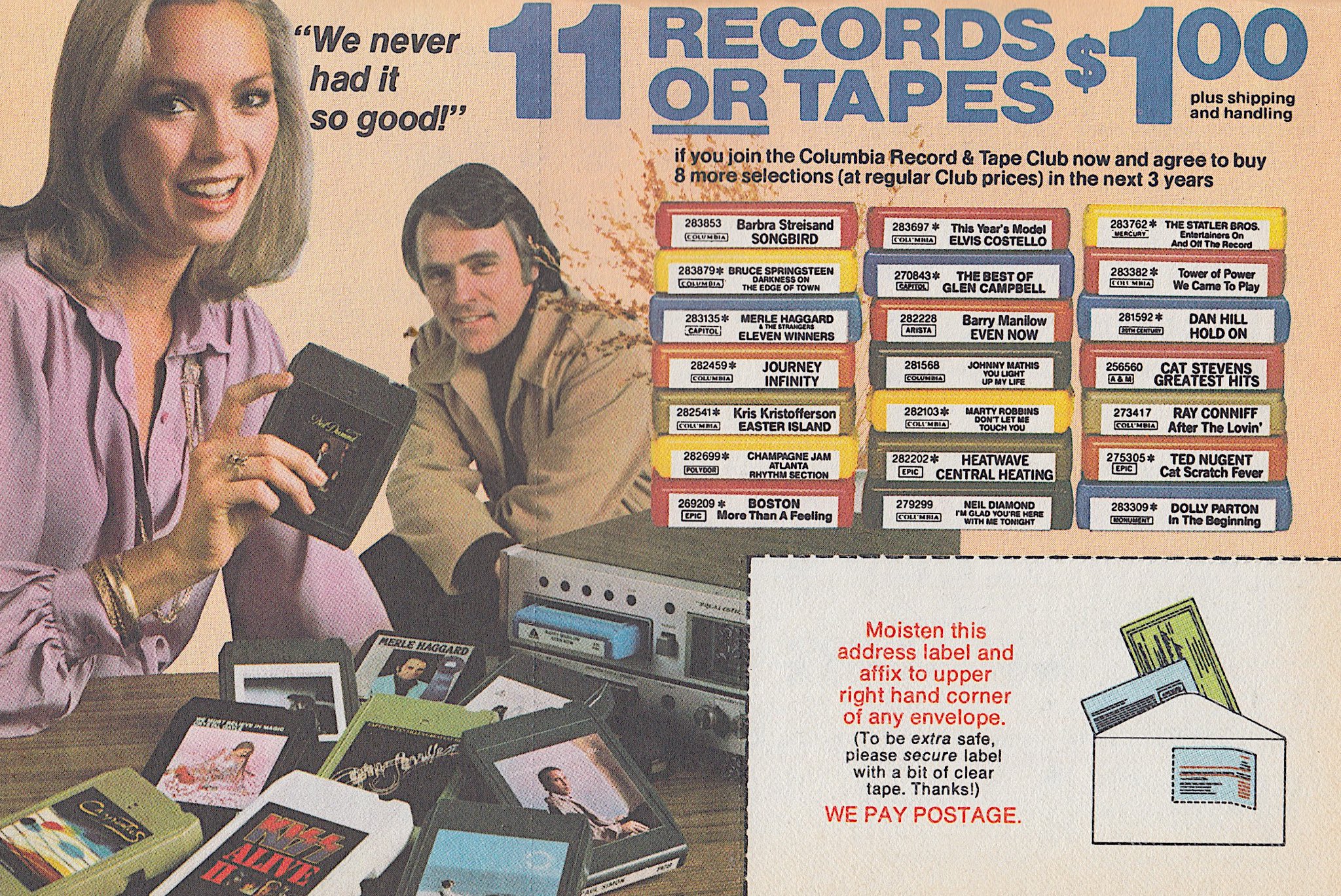 RetroNewsNow on X: 1978 Retro Ad: — Join the Columbia Record & Tape  Club!  / X