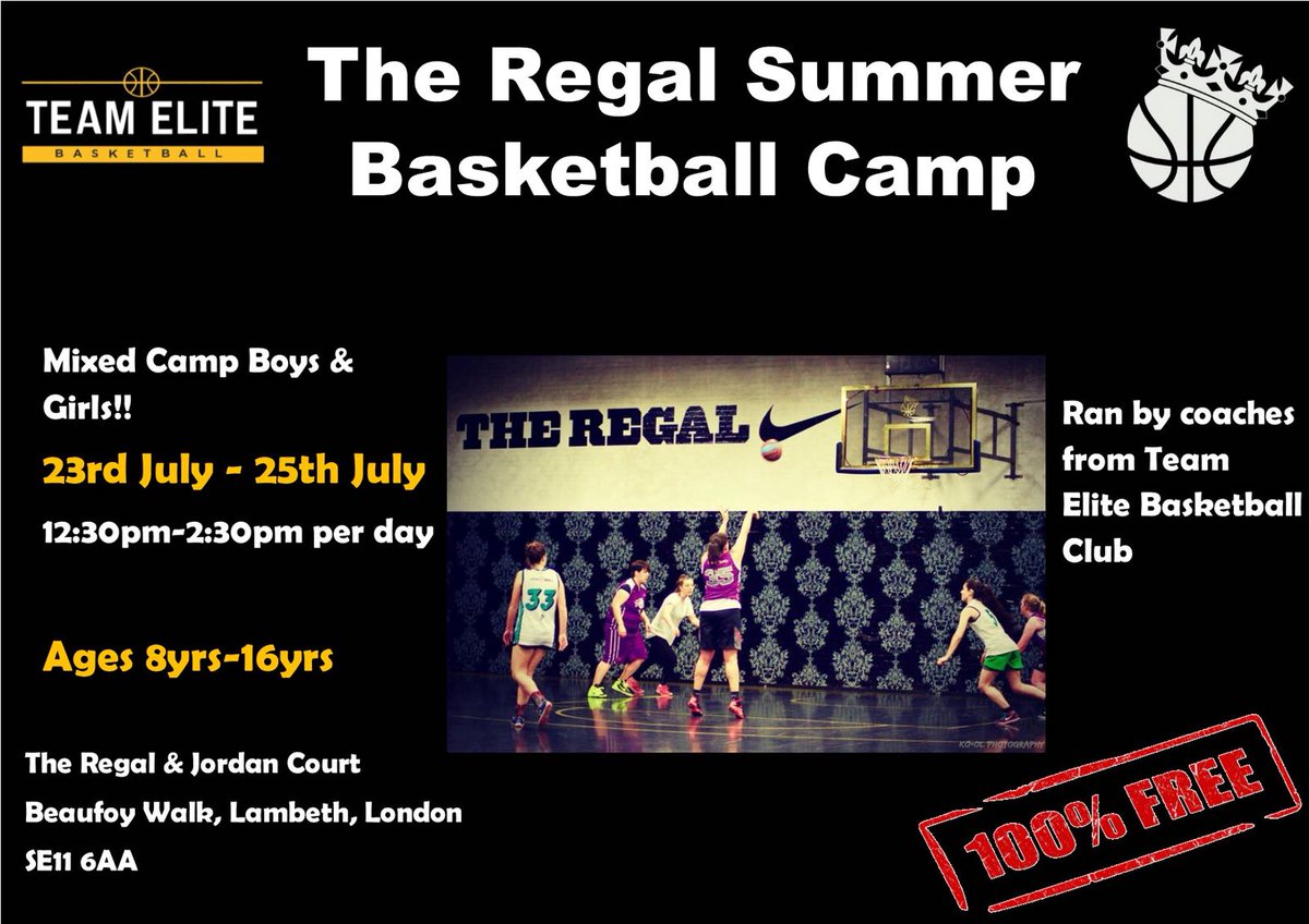 BlackPrinceHub's tweet image. Dont forget todays #free #SummerCamp2018 for boys and girls 8-16 year in partnership with @TeamEliteLDN as part of @RegalBasketball #summer programme. Just turn up and join in!