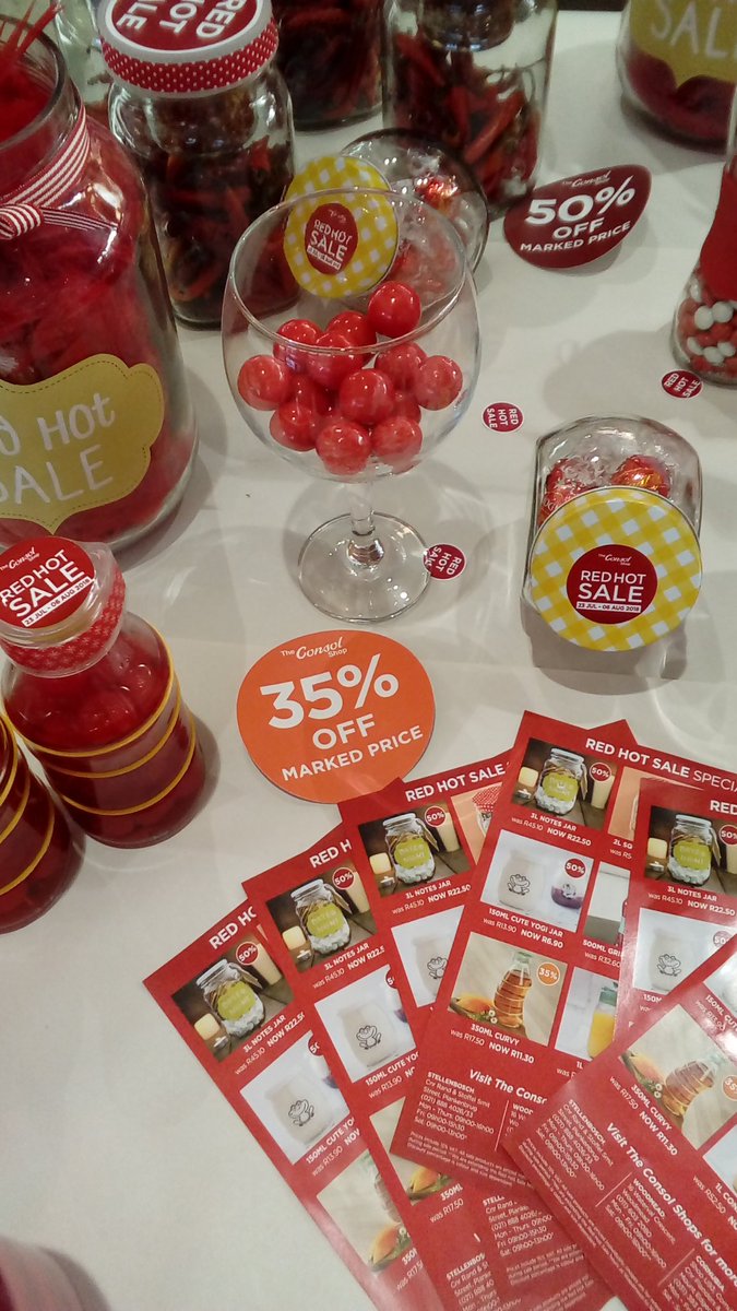 rooi_rose's tweet photo. Die #ConsolRedHotSale duur vanaf 23 Julie tot 6 Augustus 2018. Besoek @Consol_Glass in Stellenbosch, Woodmead, en Cornubia vir wonderlike produkte op uitverkoping! #Sale #Uitverkoping #promosie https://t.co/shD1cFjEwz