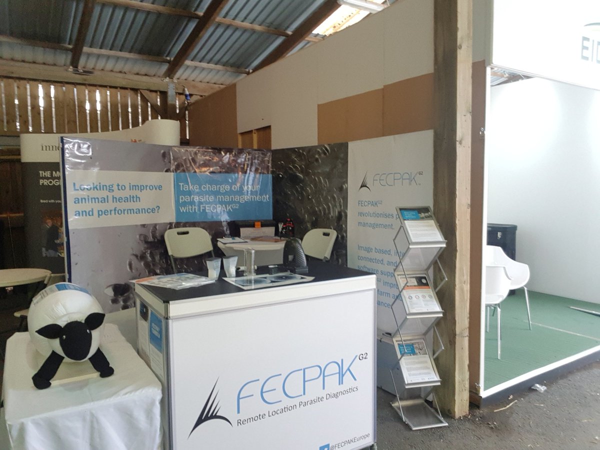 Morning <a href="/royalwelshshow/">Royal Welsh Agricultural Society</a> we all set up and ready to talk worm control for sheep, cattle &amp; horses @FECPAKG2. In <a href="/natsheep/">National Sheep Association</a> shed nxt 2 shearing #WhatTheFEC looking forward to another great week #RoyalWelshShow