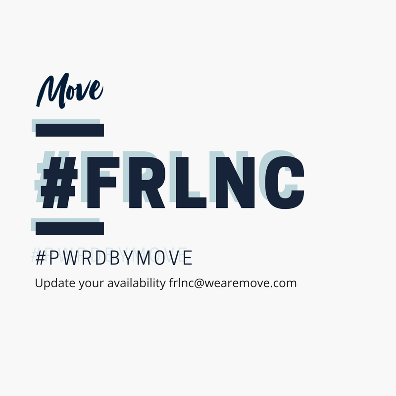 move_agency's tweet photo. #frlnc #pwrdbymove the home of the worlds greatest freelancers. Need a freelancer or need work?? get in touch. frlnc@wearemove.com https://t.co/xC5XQJHZw1