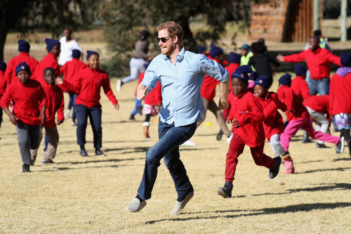 Sentebale's tweet photo. In June The Duke made a private visit to Lesotho to meet with children and young people involved in Sentebale's programmes of education and care providing the tools and knowledge this vulnerable generation need to live long, happy, healthy lives in future. Photo: @ChrisJack_Getty https://t.co/w0gP3f7kgh