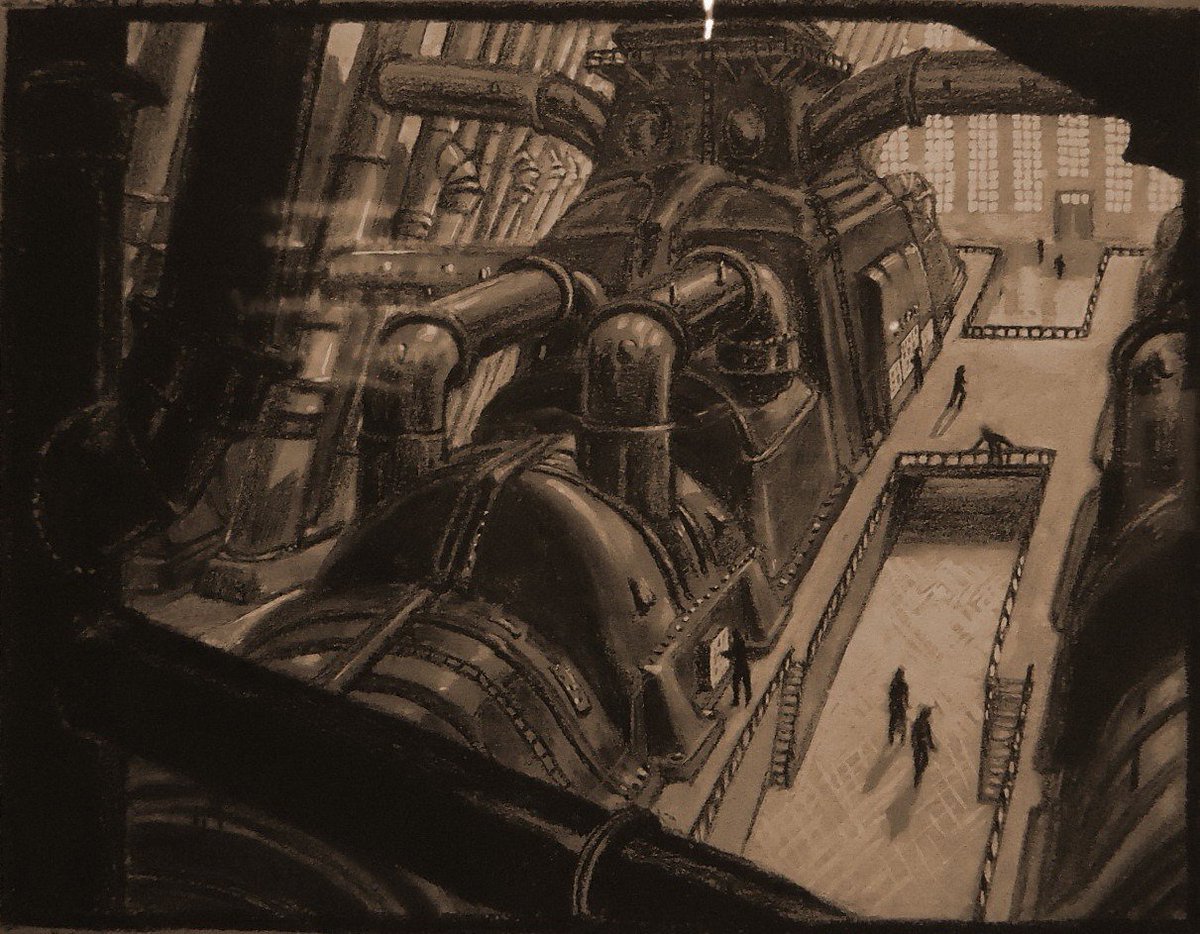 Cine_Heroes's tweet photo. Concept art pour Metropolis (1927) par Erich Kettelhut https://t.co/H3hPAaJaLR