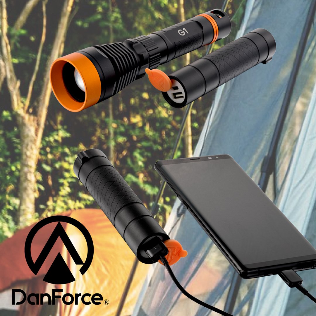 Our G1 flashlight won’t run out on you! 🔦📲
Our power bank cap will have an input slot to charge the battery +  an output slot to charge your mobile. 
g1.danforce.com/flashlight/ 
#outdoors #outdoortech #outdoorfun #nature #summer #camping #greatoutdoors #tech #modular #flashlight