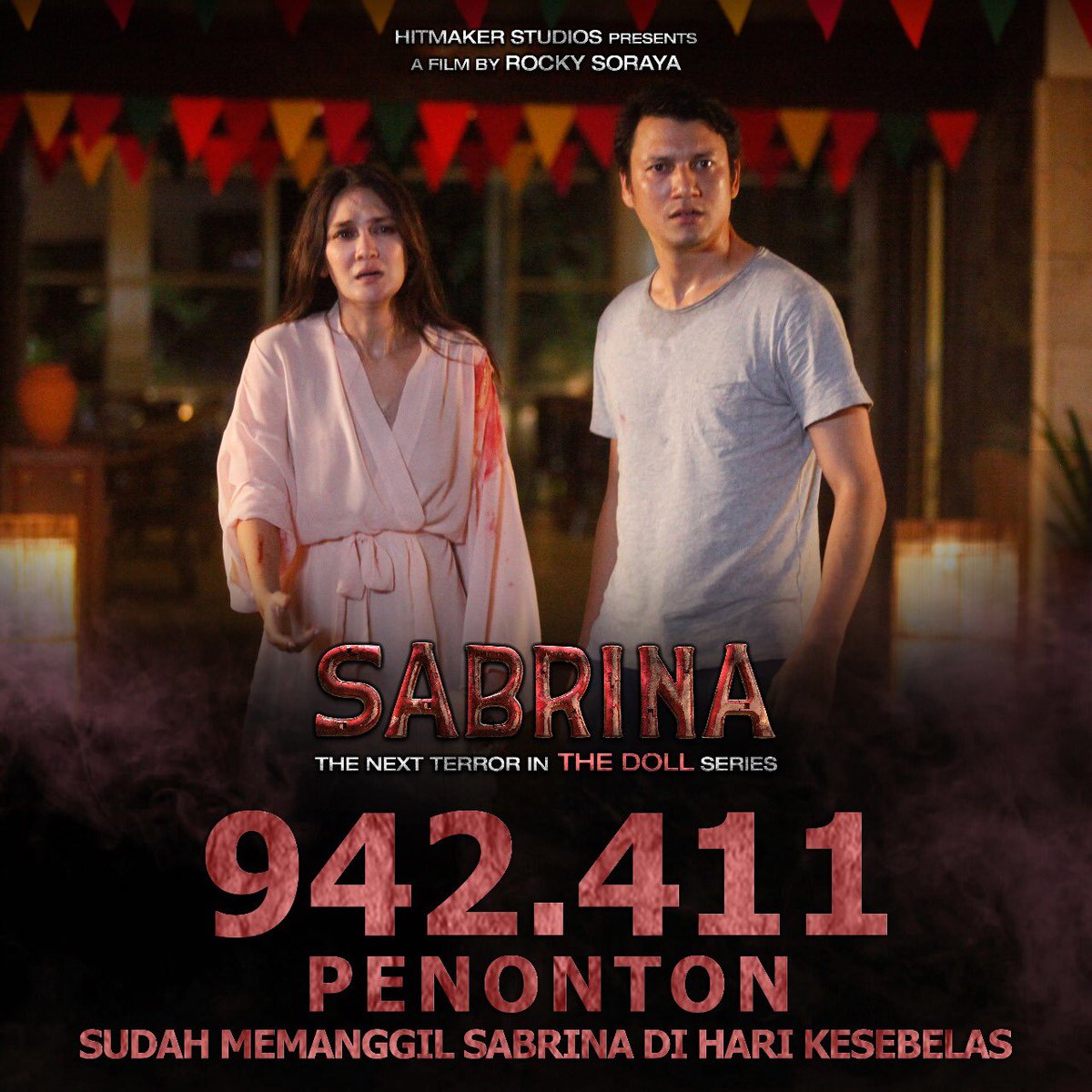Di hari kesebelas total 942.411 penonton Indonesia yang sudah memanggil Sabrina ke Bioskop 🙌🏻
-
Terima kasih sebesar-besar untuk apresiasi terhadap film Sabrina, The Next Terror In The Doll Series🙏
.
.
#sabrinathemovie #panggilsabrina #hitmakerstudios