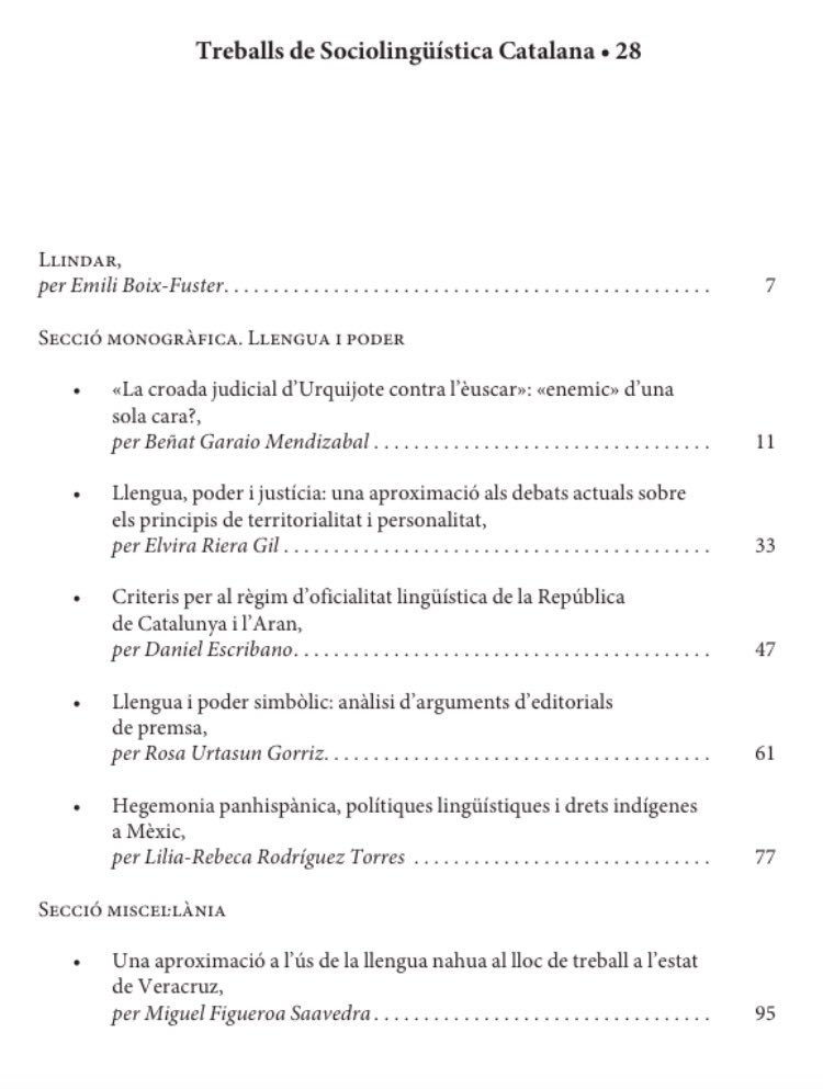 KikeAmonarriz's tweet photo. Sarean irakurgai "Llengua i poder", "Treballs de Sociolingüística Catalana" aldizkariaren 2018ko uztaileko alea. Tartean @BGaraio-ren   "La croada judicial d’Urquijote contra l’èuscar»: «enemic» d’una sola cara?" @gencat bidez https://t.co/RntrtPKK7D https://t.co/NkdO9UUfrh