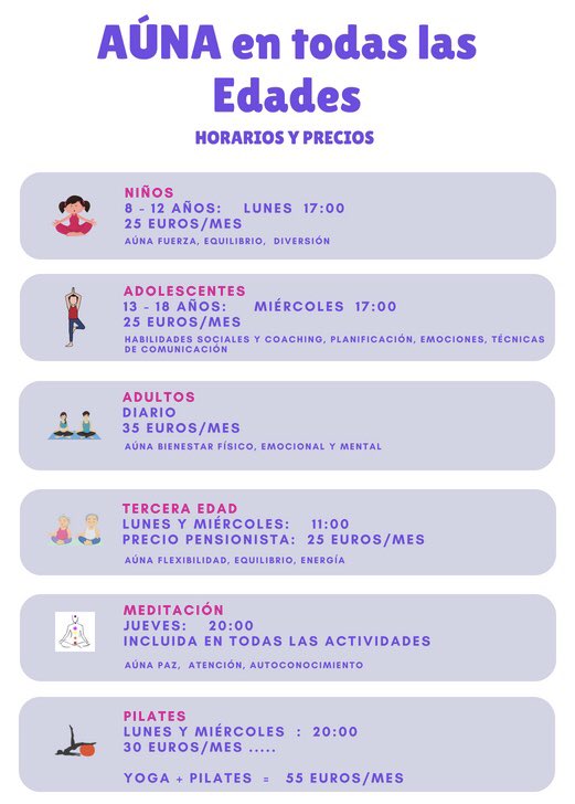 CentroAuna's tweet photo. Nuevos horarios y actividades en Septiembre..  Aúna continúa https://t.co/odBSiVIyhY