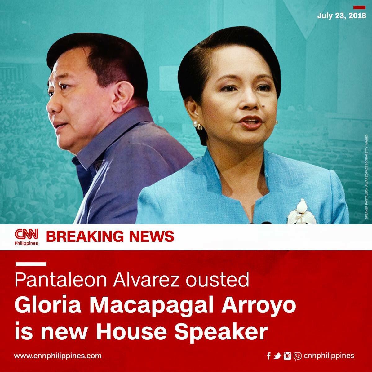 The First Female House Speaker! Congratulations Cong. Gloria Arroyo! #HistoryIsMade #SONA2018 #DuterteSONA2018