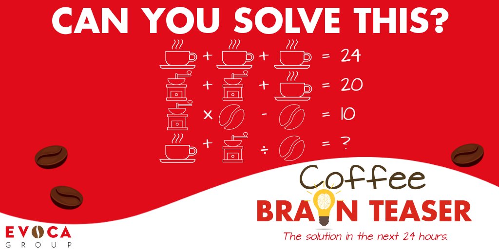 #Coffeebrainteaser: today we play with #numbers! 🔢
Can you solve it?