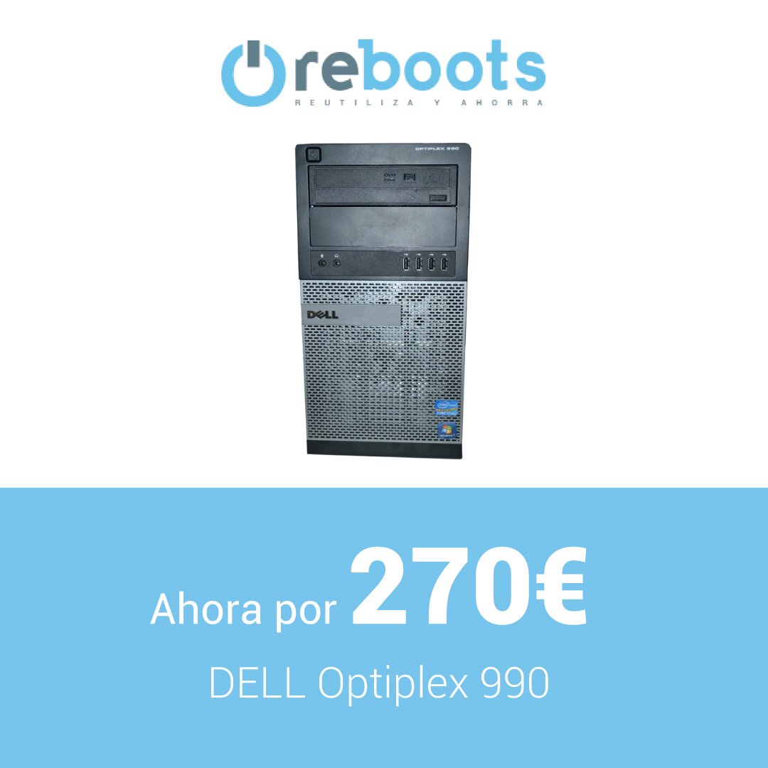 reboots_'s tweet photo. Los #lunes con descuentazos como estos se llevan mucho mejor 😉 Consigue ahora este #ordenador DELL OPTIPLEX 990 por solo 270€: https://t.co/cAAjBRdoh6 Cómpralo hoy y recíbelo en 48h 🚛 #reutilizayahorra #rebajas https://t.co/aEQ547f21X