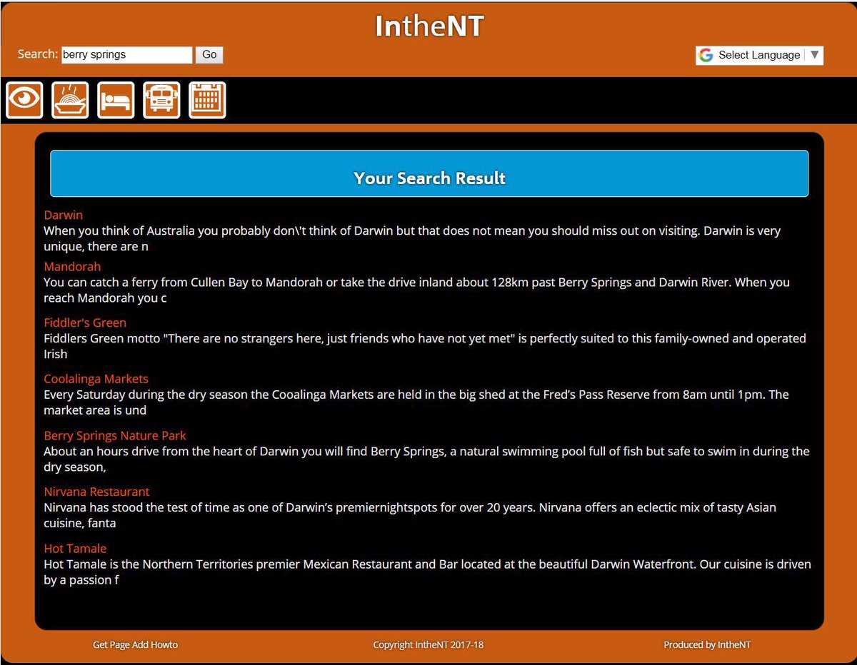 inthent's tweet photo. #nt #inthent #northernterritory #Darwin The next step. We have installed stage one of our own IntheNT search engine. It is based on a “sounds like” algorithm which will compensate for basic spelling errors and display terms that sound similar. Cheers https://t.co/x55PrrfIEx