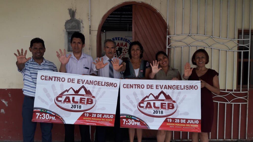 Hoy iniciamos con el Evangelismo #MisiónCaleb en <a href="/AdventistasMPN/">Misión Peruana del Norte</a>: Son 824 CENTROS de Esperanza.
✅Templos ⛪
✅ Casas 🏠 
✅Lozas deportivas 🏟
✅Locales 🏣
✅Carpas ⛺, etc. 
Invita a tus:
▶️Parientes.
▶️Amigos
▶️Vecinos 
#Caleb2018 10Años de #SalvaciónYServicio