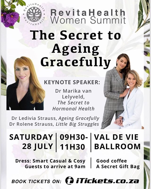 5 Days and counting...
⠀⠀
Will we be seeing you at this Saturday’s RevitaHealth Women Summit?
⠀⠀
*Limited tickets available*
⠀⠀
R380 per ticket 
 ⠀⠀
#revitahealthwomensummit #thebestyou #insideout #aesthetic #revitahealth #healthcentre #SouthAfrica @valdevieevents