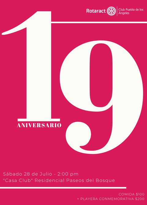 RotaractAngels's tweet photo. Acompañamos en nuestro 19 Aniversario este Sábado 28 de Julio !!! #SerAngelEsUnPrivilegio https://t.co/yDoywP7xNE