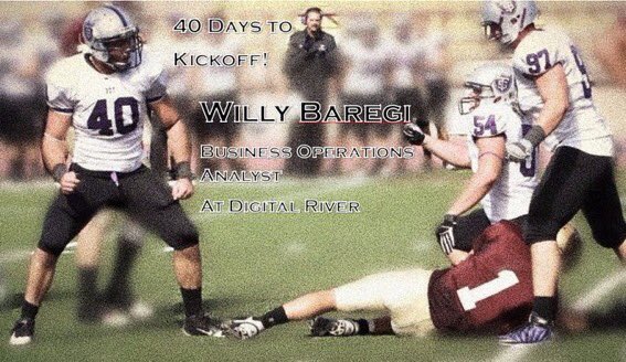 40 days ‘til Kickoff <a href="/UofStThomasMN/">University of St. Thomas</a> Outside Linebacker Willy B! <a href="/AHAFOOTBALL/">AHA Football</a>  #AcademyOfHolyAngels <a href="/MiacFtbl/">MIAC Football Recruiting</a> <a href="/d3pride/">D3Football Insider</a> <a href="/d3football/">D3football.com</a> <a href="/D3FBHuddle/">In The (D3FB) Huddle</a> #Tommie4Life #MNGrown #ItsJustDifferent