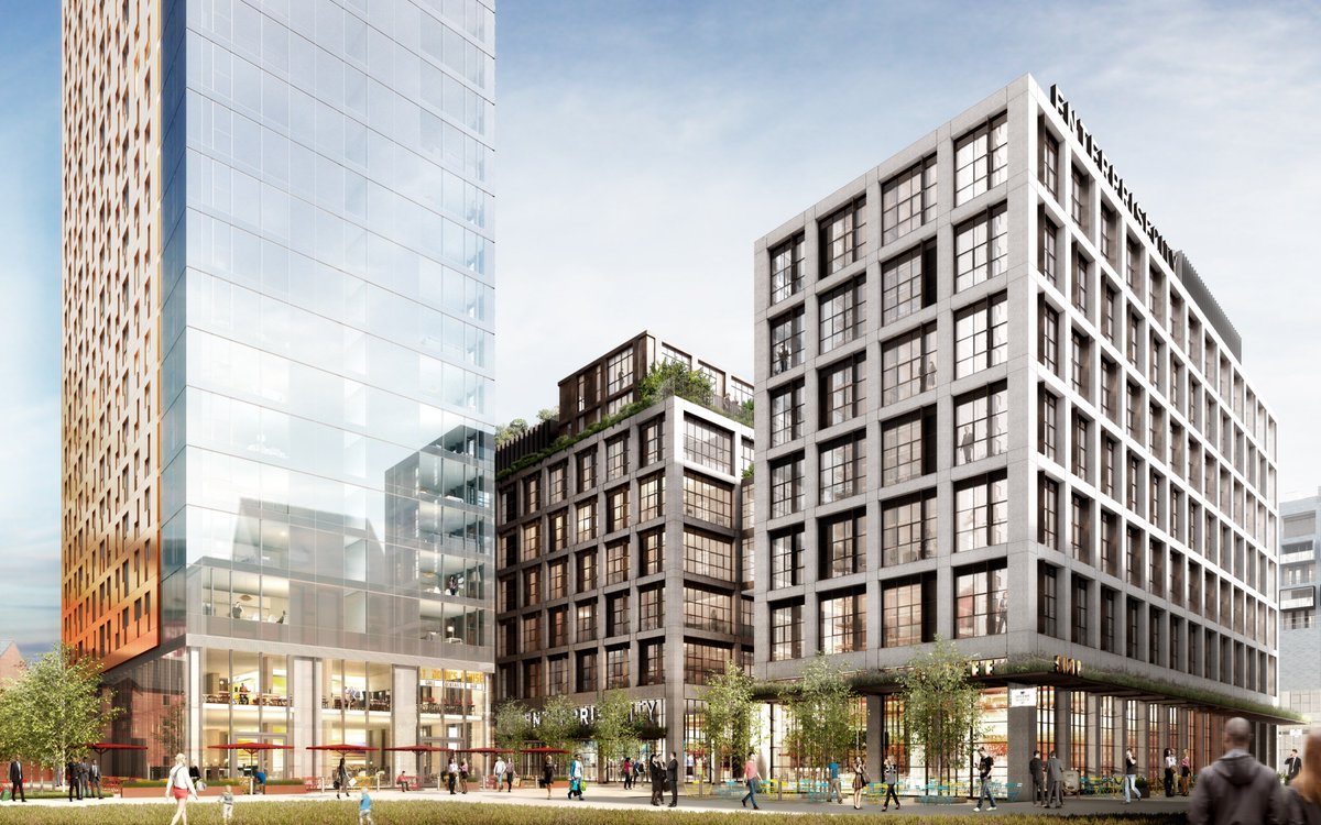Manchester Goods Yard is the commercial hub of <a href="/ECUK_Mcr/">Enterprise City</a> and sits at the heart of the <a href="/StJohnsMCR/">St. John's</a> development. The building will also feature rooftop work/live studios as well as ground floor retail &amp; leisure spaces.