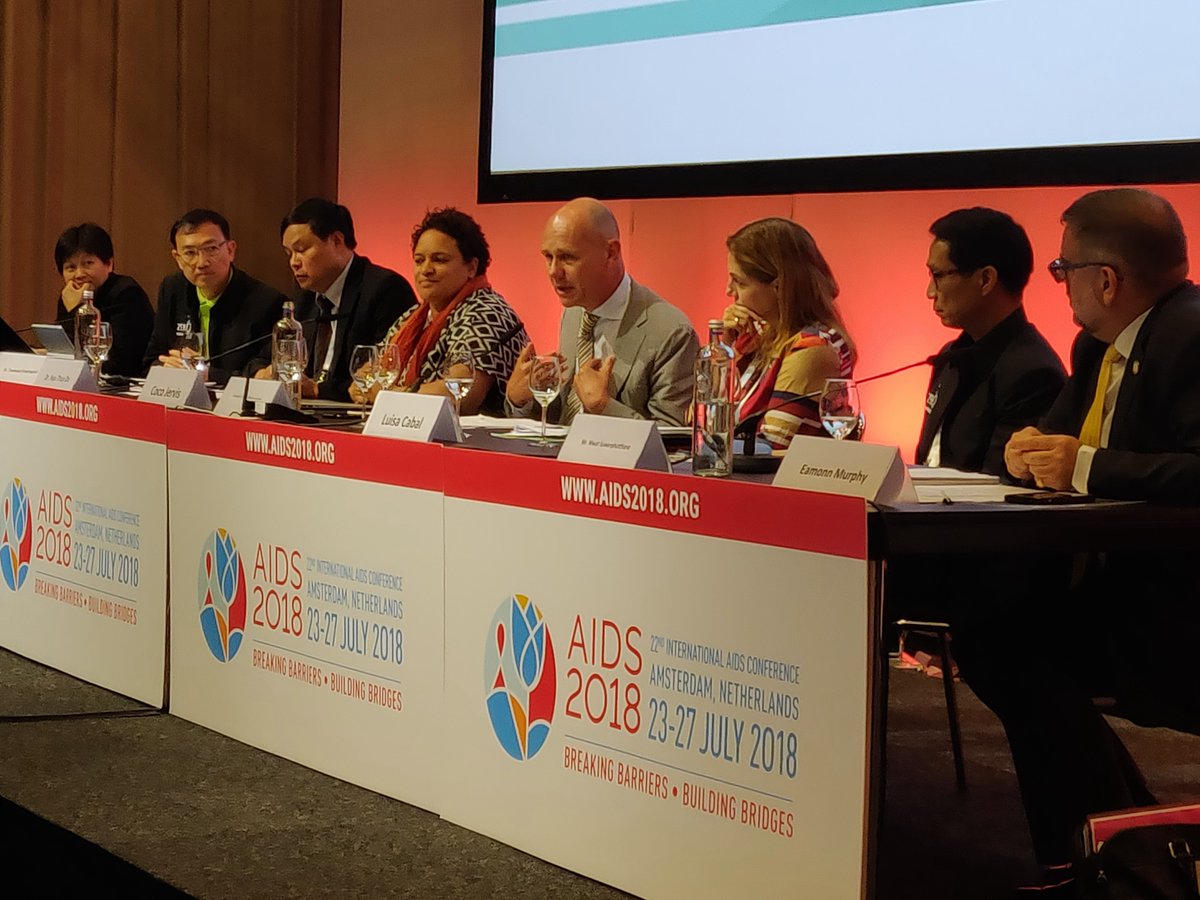 “What we should do is talk with religious leaders and talk with traditional leaders to make them understand that discrimination and stigmatization is also a threat to society”, says NL HumanRights Amb @KeesvanBaar at session on stigma and discrimination @AIDS_conference.