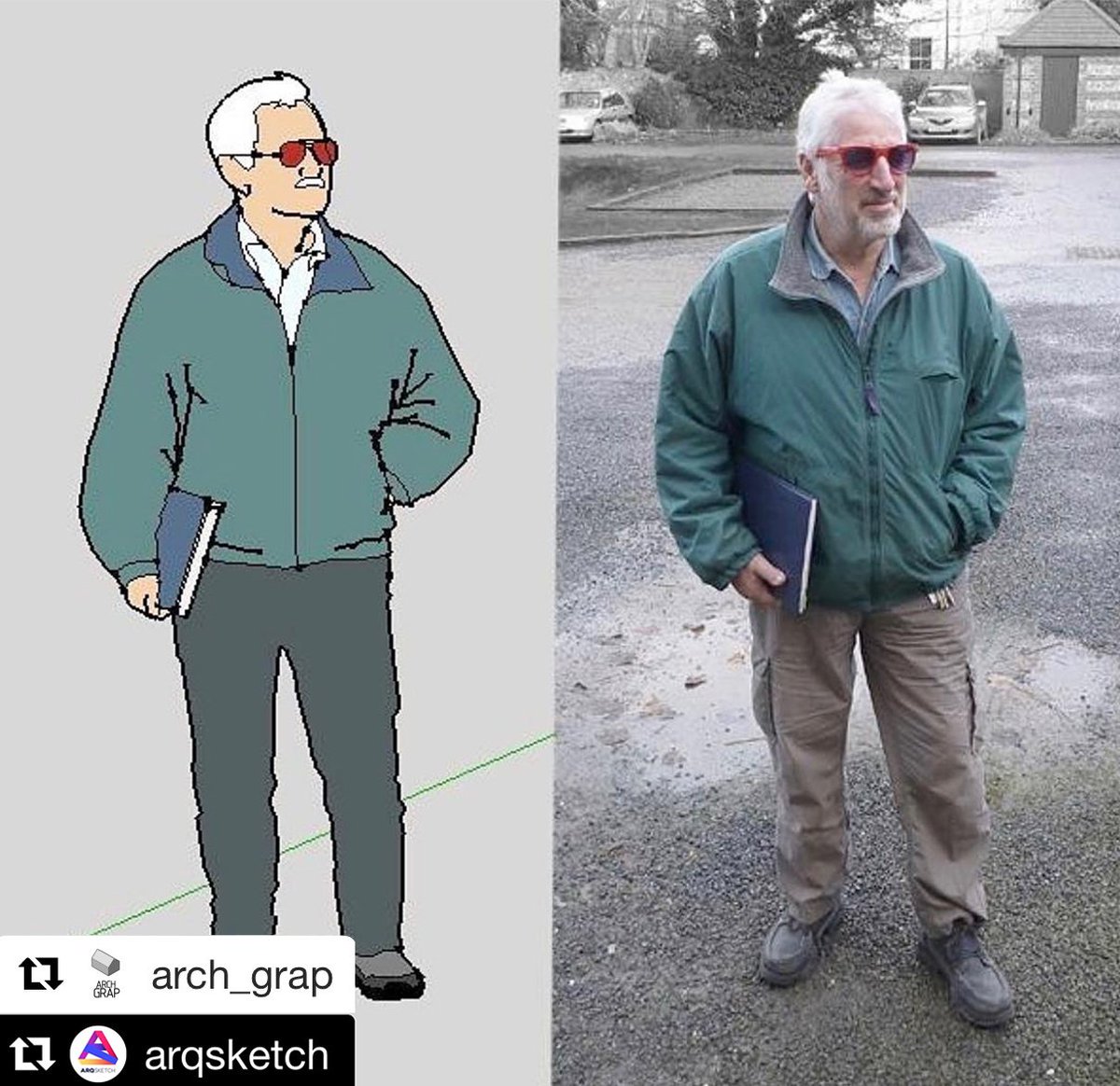 Breaking news... Our very own Phil Easton has become a hit over the weekend! Check out his fame on @arqsketch_ and @ArchGrap

#sketchup @SketchUp #phil #steve @ArchitectureSW #sketchupman