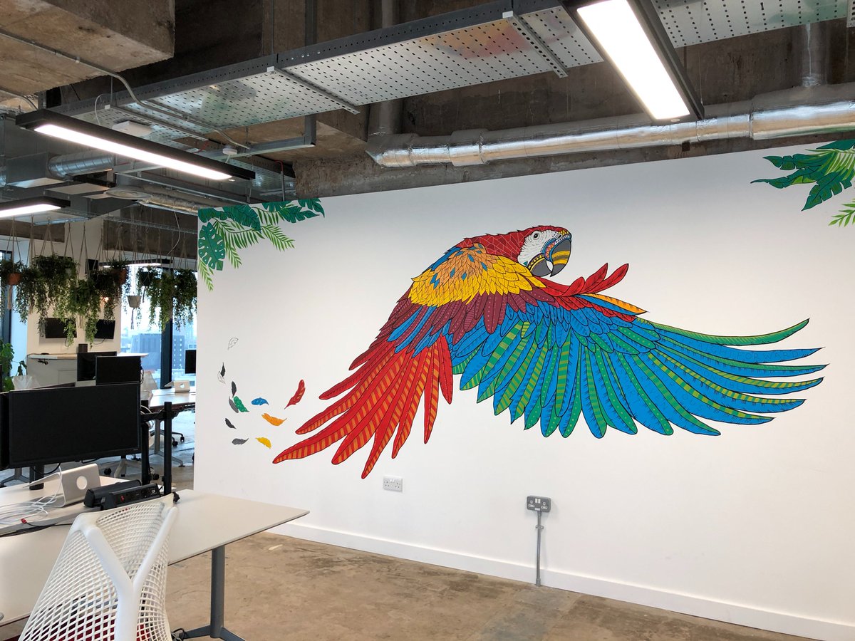 Peak_HQ's tweet photo. Ladies and gentlemen, introducing the newest member of Team Peak 😍

A huge thank you to the amazingly talented @3_joeyt for bringing our #Manchester office to life - we love it!

#Art #WallArt https://t.co/iuENvtl2R2
