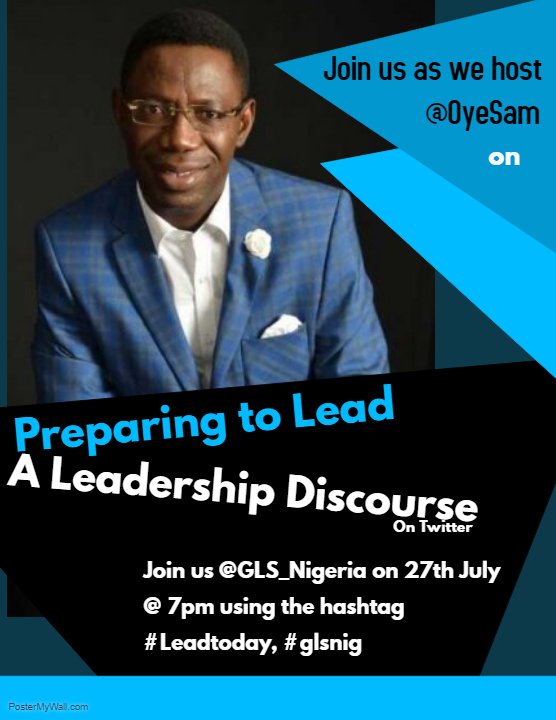 GLS_Nigeria's tweet photo. Hi everyone! Few days to go to our leadership discourse.

 Lets spread the word! 

Leadership is Influence and Everyone Has Influence!

 #glsnig #Leadershipdiscourse #Leadtoday

@OYESAM @KenelDInnovator @BridgetElesin @Transformers_CC @Gidi_Traffic @NikeAdeyemi @LekeAlder https://t.co/Y5VzTMs8ER
