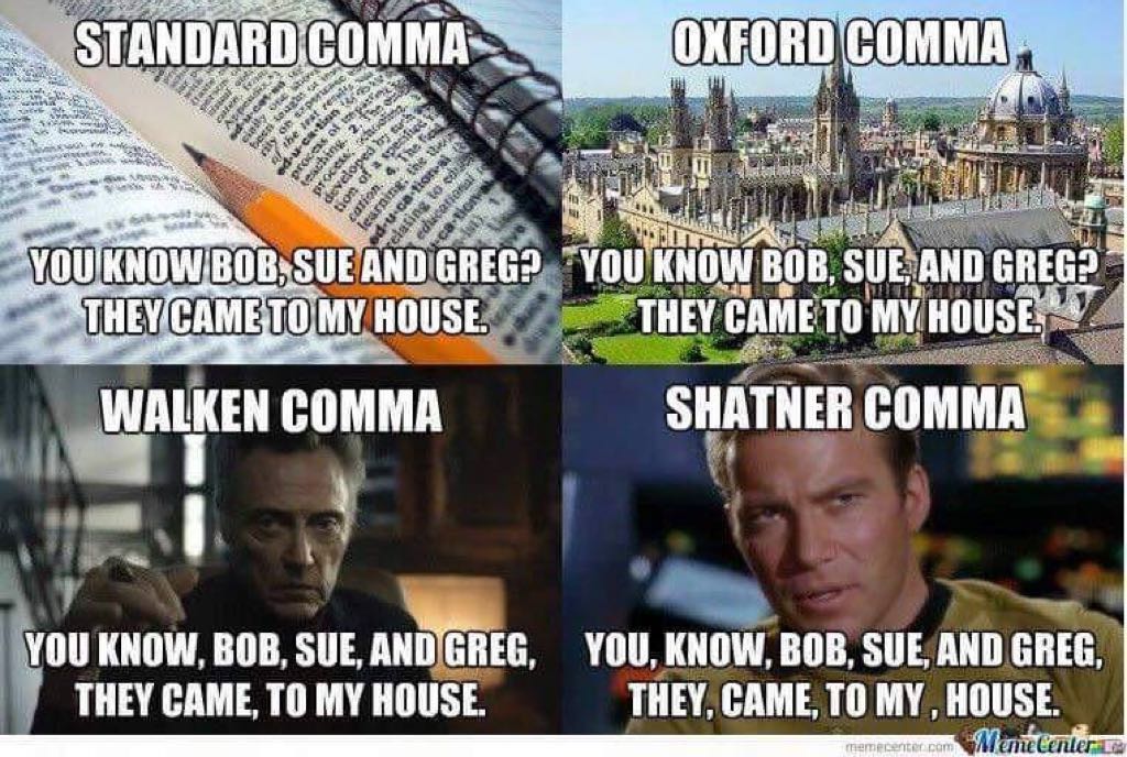 AEditing's tweet image. Thanks guys, but we'll stick with the Oxford comma...
#proofreading #grammartips #weloveserialcommas #dissertation #thesis #editing